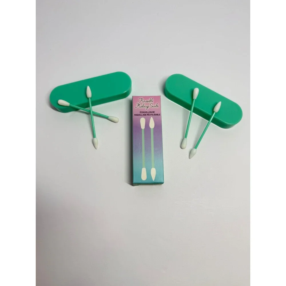 Two Sets of Aria Beauty‎ Reusable Makeup Swabs with Cases and Silicone Tips